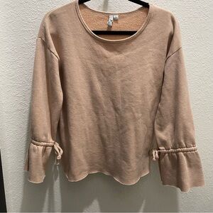 Kensie Women's Tie-Sleeve Knit Sweatshirt